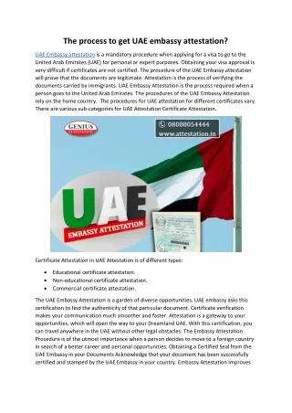 The process to get UAE embassy attestation?