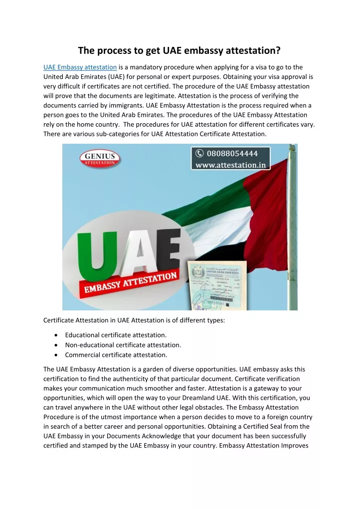 the process to get uae embassy attestation