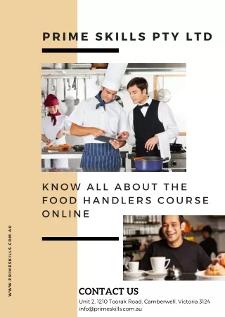 Know All About the Food Handlers Course Online
