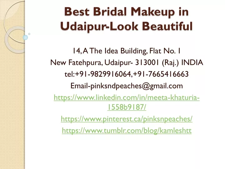 best bridal makeup in udaipur look beautiful