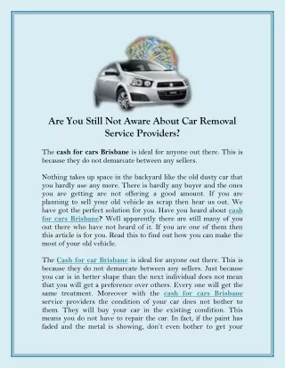 Are You Still Not Aware About Car Removal Service Providers?