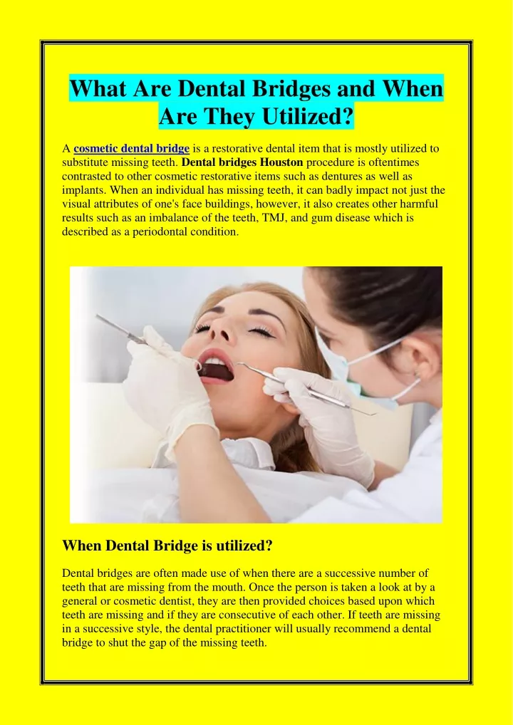 what are dental bridges and when are they utilized