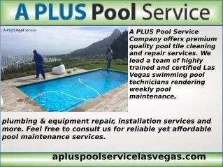 a plus pool service company offers premium