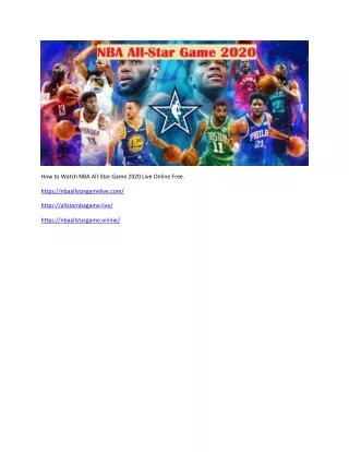 How to Watch NBA All-Star Game 2020 Live Online