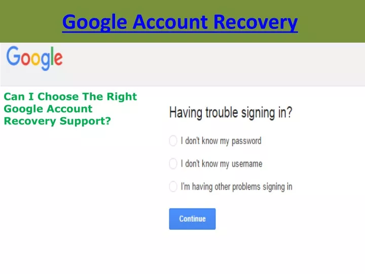 google account recovery