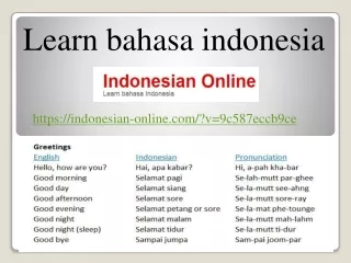 Learn indonesian language