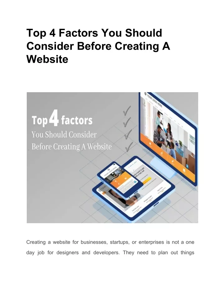 top 4 factors you should consider before creating