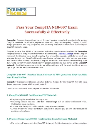 How I Prepared CompTIA N10-007 [2020] Exam Dumps