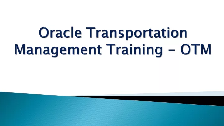 oracle transportation management training otm
