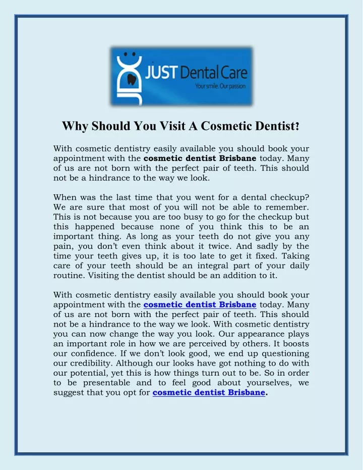 why should you visit a cosmetic dentist