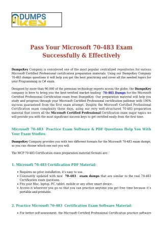 Why Students Fail In Microsoft 70-483 [2020] Exam Dumps?