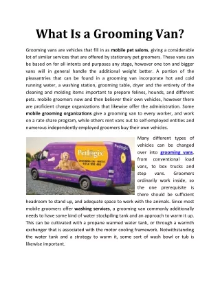 What Is a Grooming Van?
