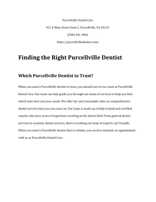 Purcellville Dentist