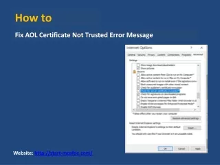 How to Fix AOL Certificate Not Trusted Error Message