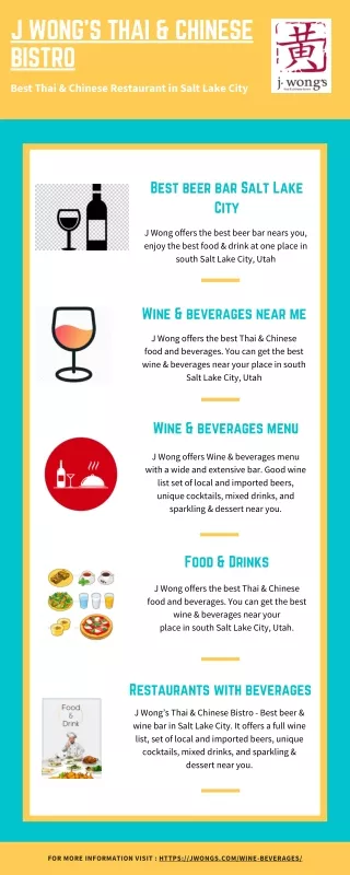 Wine & Beverages – J Wong’s Thai & Chinese Bistro