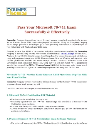 How I Prepared Microsoft 70-741 [2020] Exam Dumps