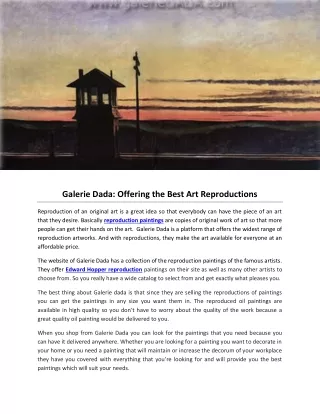 Galerie Dada: Offering the Best Art Reproductions
