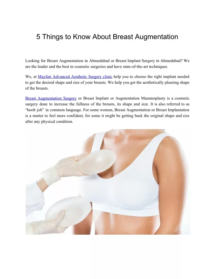 5 things to know about breast augmentation