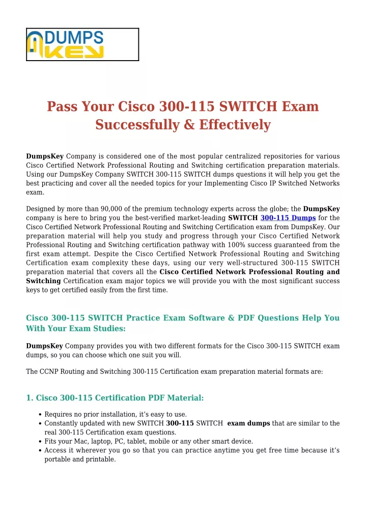 pass your cisco 300 115 switch exam successfully
