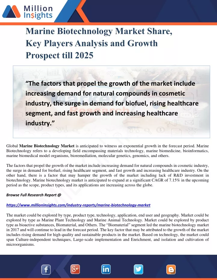 marine biotechnology market share key players