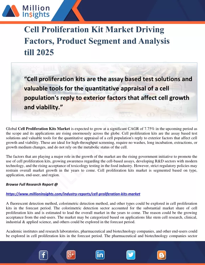 cell proliferation kit market driving factors