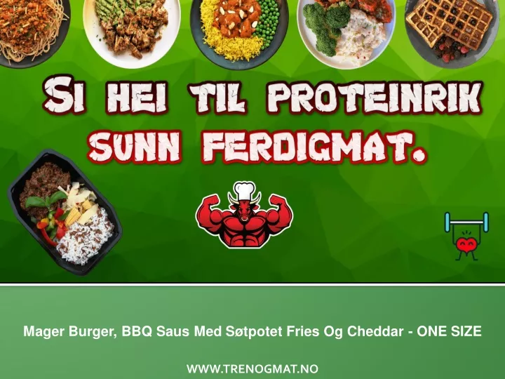 mager burger bbq saus med s tpotet fries