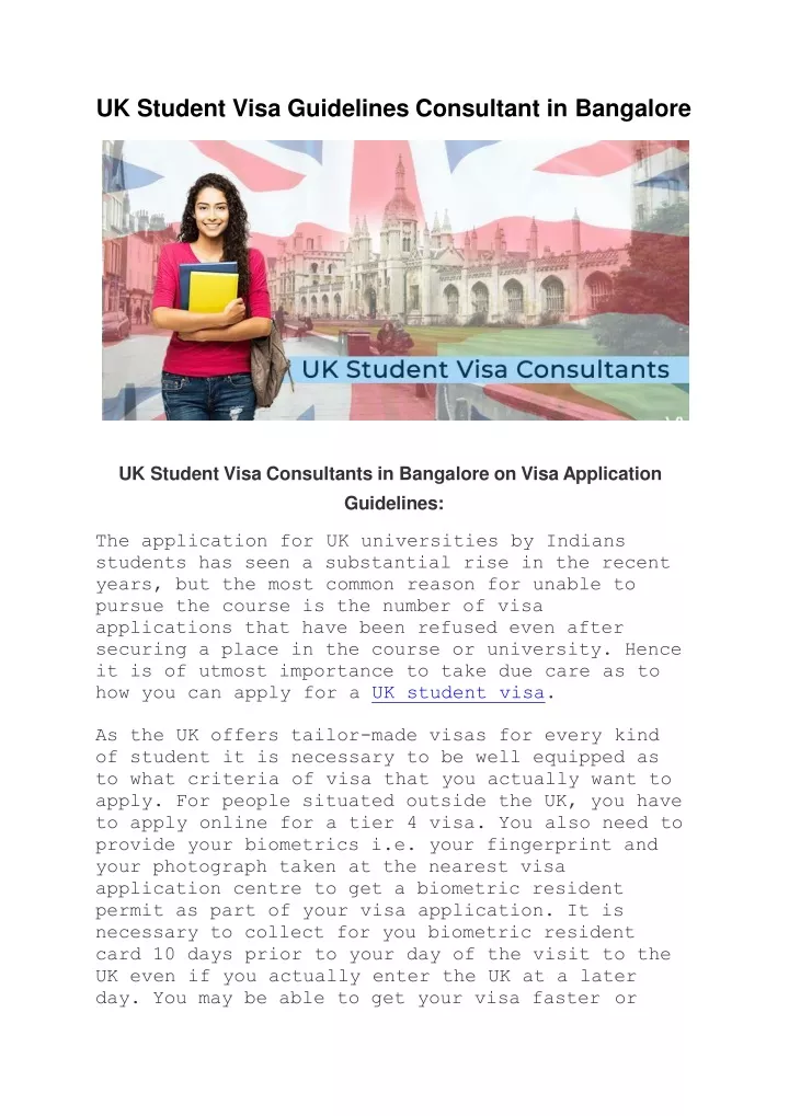 uk student visa guidelines consultant in bangalore