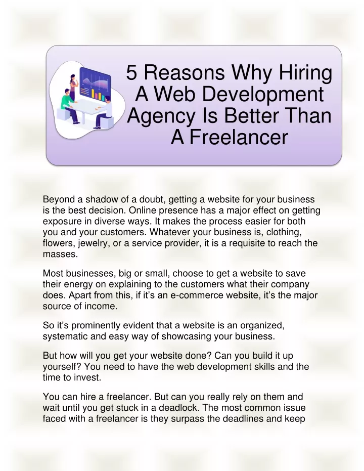 5 reasons why hiring a web development agency