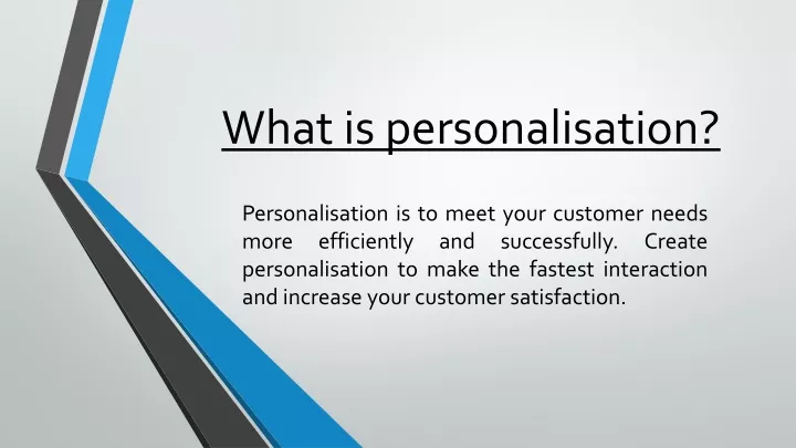 what is personalisation