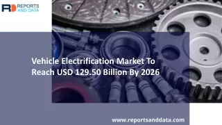Vehicle Electrification Market Size, Market Segmentation and Future Forecasts to 2026