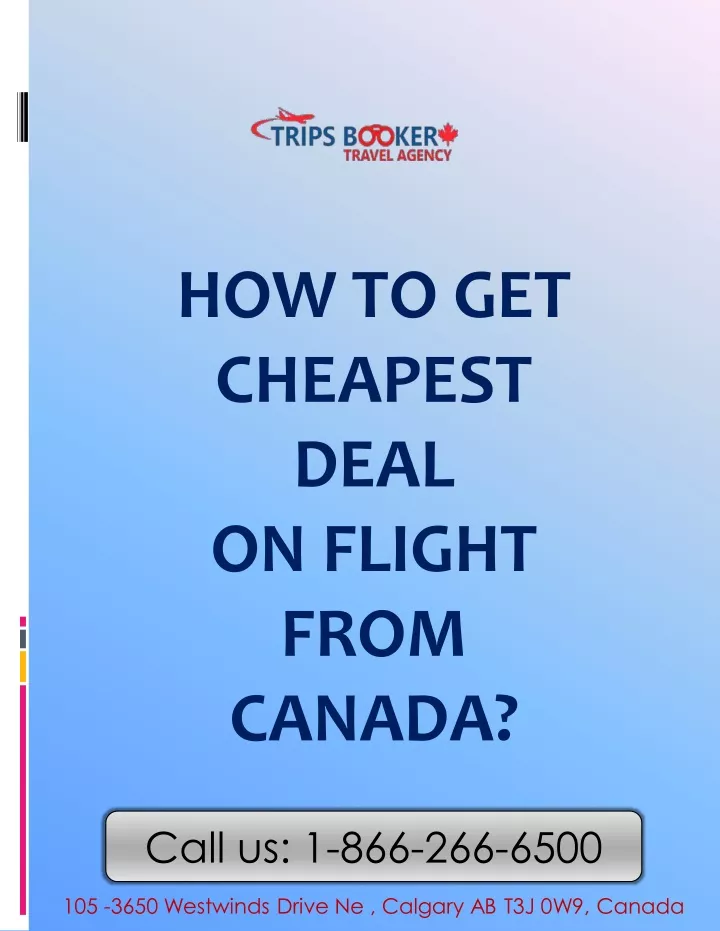 how to get cheapest deal on flight from canada