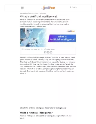 Artificial Intelligence training