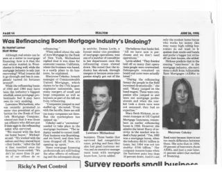 Lawrence Michaelessi - Refinancing Boom Mortgage Industry