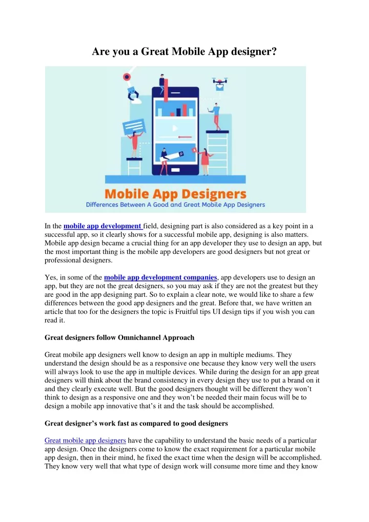 are you a great mobile app designer