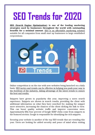 seo trends for 2020