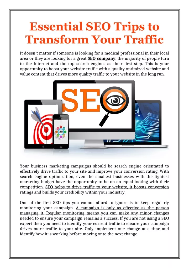 essential seo trips to transform your traffic