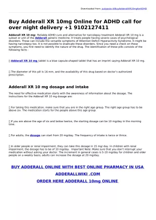 Buy Adderall XR 10mg Online for ADHD | Adderallwiki.com
