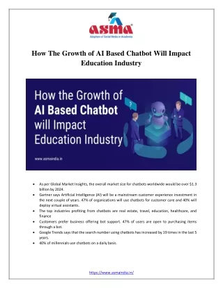 How the Growth of AI Based Chatbot will Impact Education Industry - ASMA