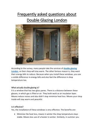 Double glazing London
