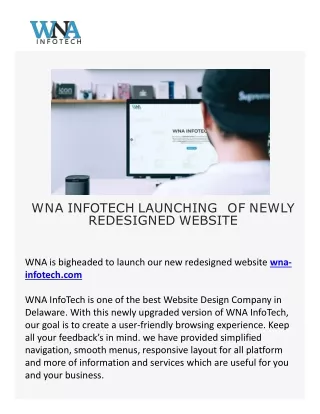 WNA INFOTECH LAUNCHING OF NEWLY REDESIGNED WEBSITE