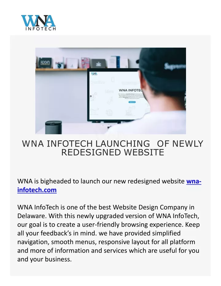 wna infotech launching of newly redesigned website