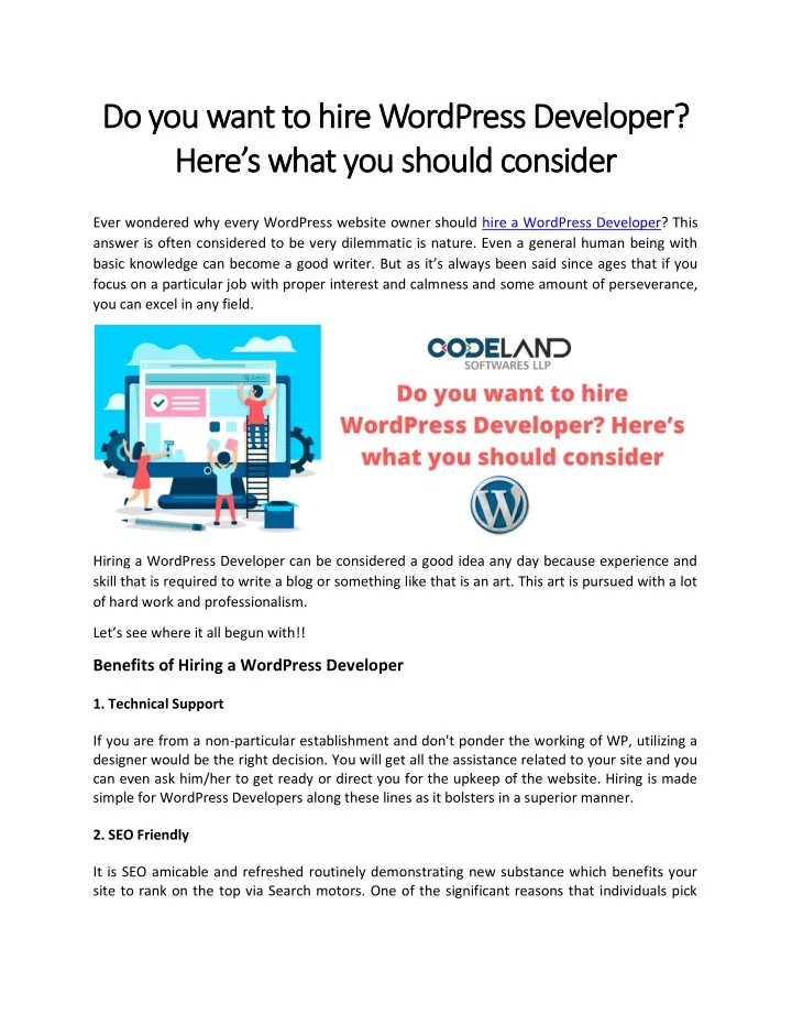 do you want to hire wordpress developer