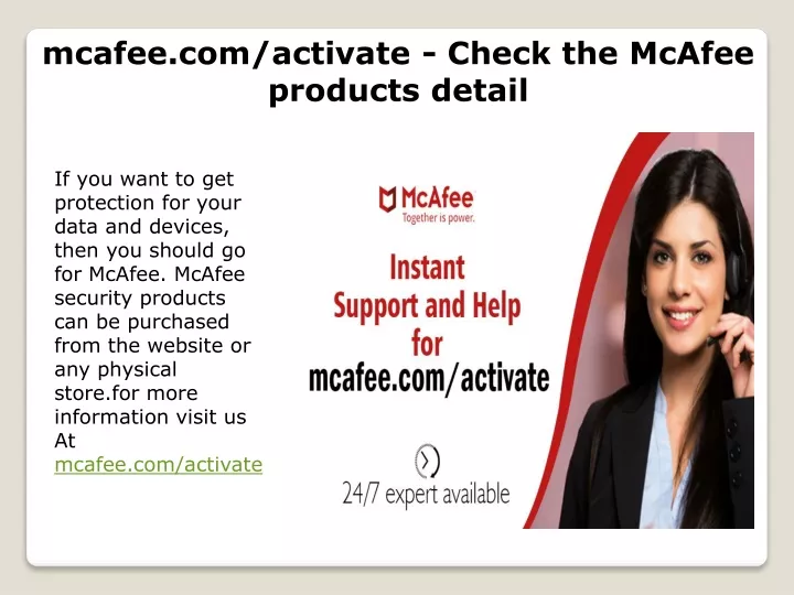mcafee com activate check the mcafee products