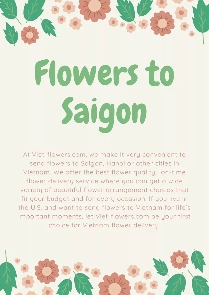 flowers to saigon