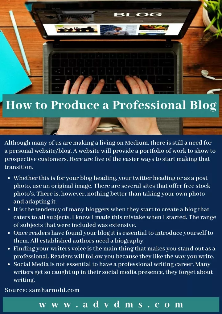 how to produce a professional blog