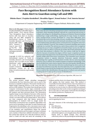 Face Recognition Based Attendance System with Auto Alert to Guardian Using Call and SMS