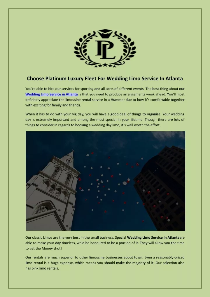 choose platinum luxury fleet for wedding limo
