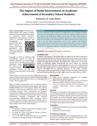 The impact of home Environment on academic achievement of secondary school students