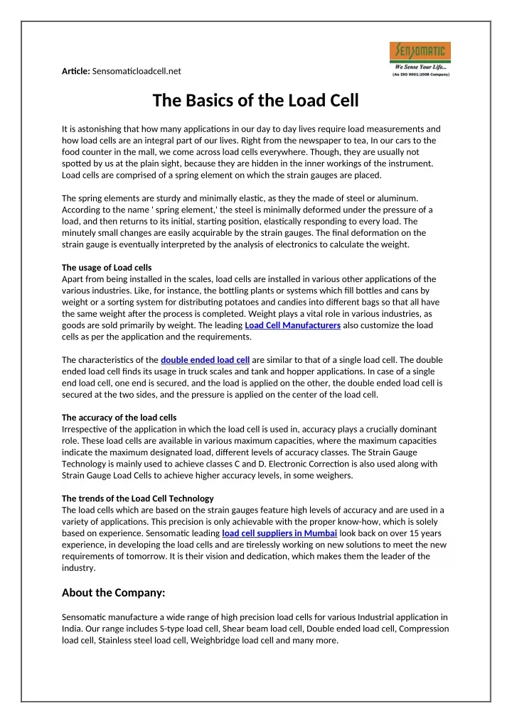 article sensomaticloadcell net