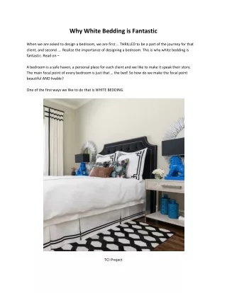 WHY WHITE BEDDING IS FANTASTIC